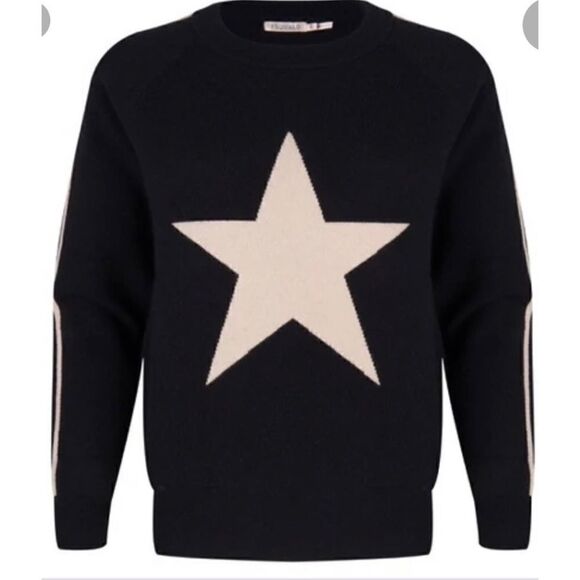 ESQUALO Black Star Women Sweater/Excellent Size M - Picture 1 of 7